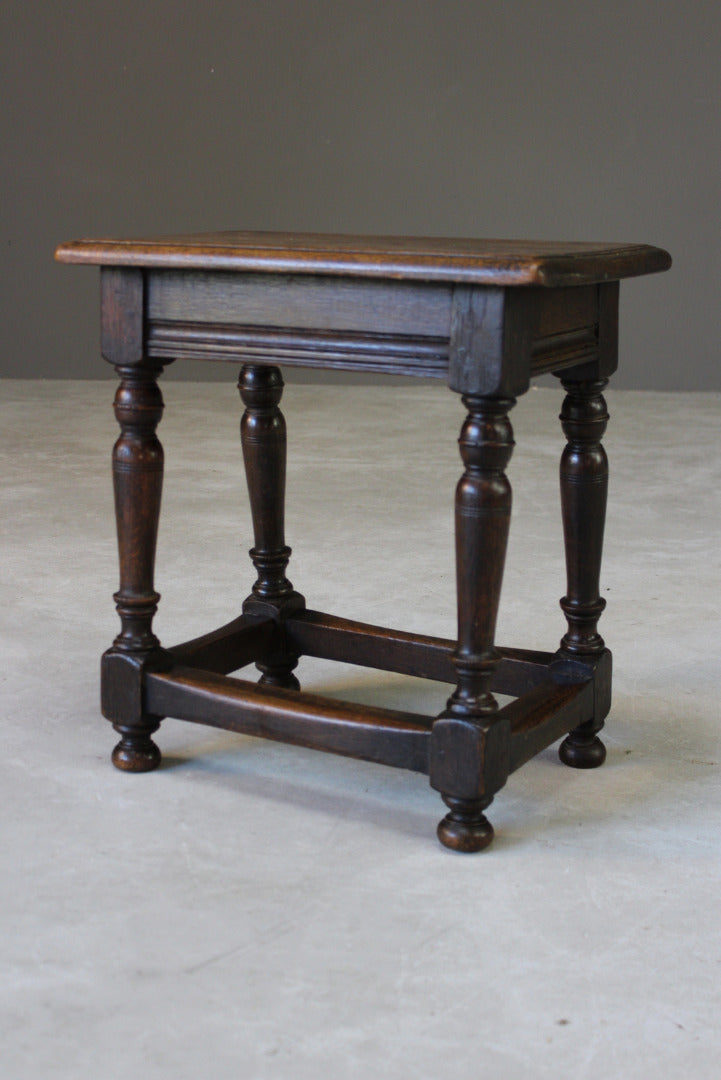 Antique Oak Joint Stool - Kernow Furniture