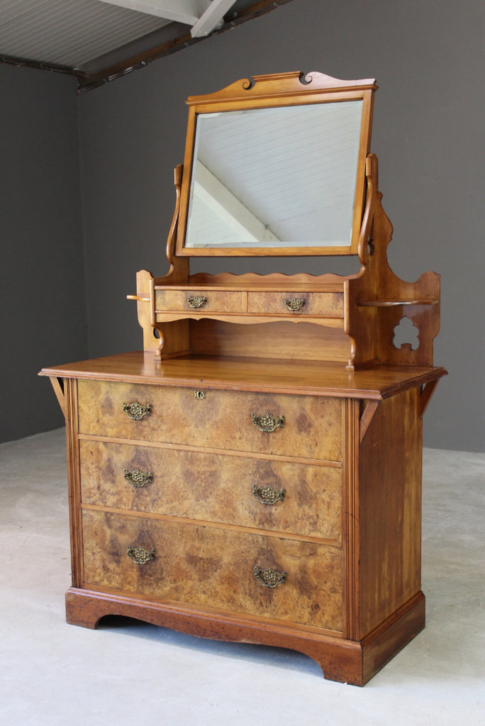 Victorian Walnut Dressing Chest - Kernow Furniture