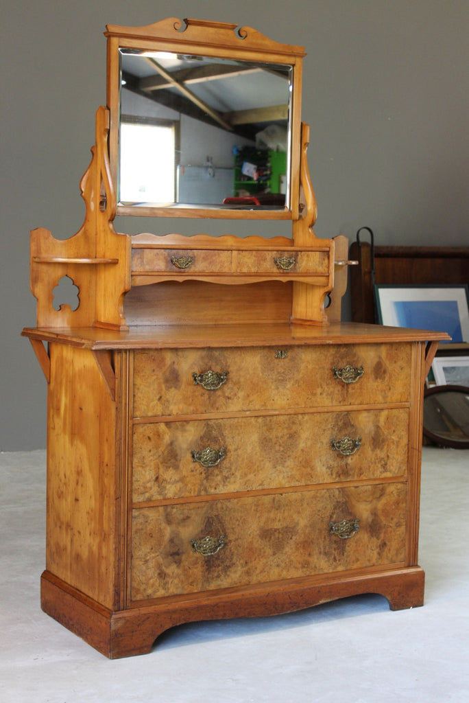 Victorian Walnut Dressing Chest - Kernow Furniture
