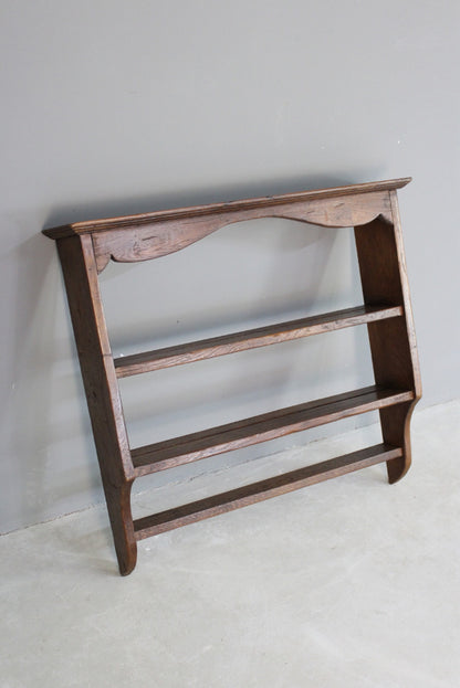 Traditional Style Oak & Fruit Wood Wall Shelves - Kernow Furniture