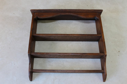 Traditional Style Oak & Fruit Wood Wall Shelves - Kernow Furniture