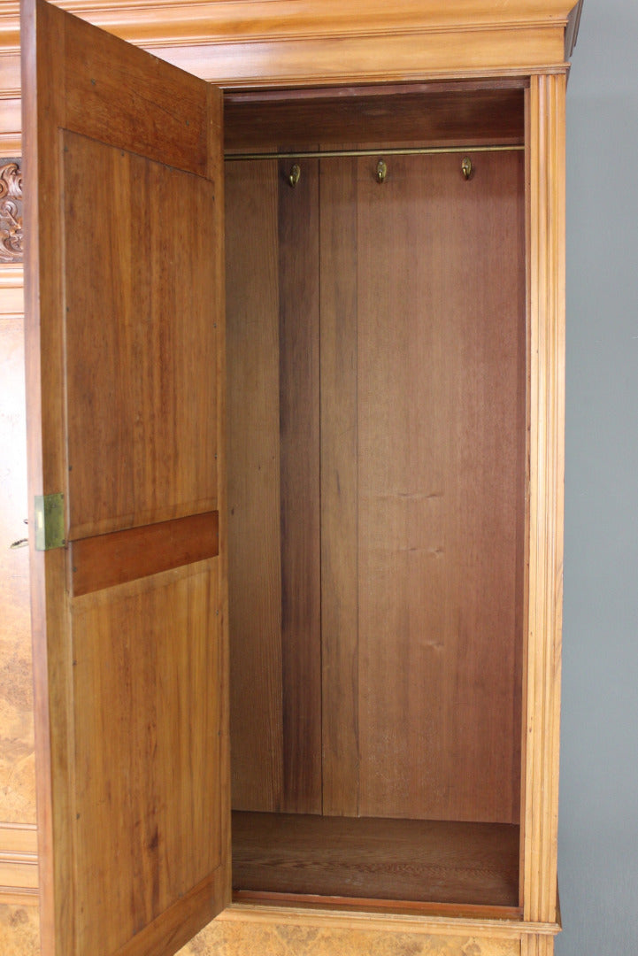 Large Victorian Walnut Wardrobe - Kernow Furniture