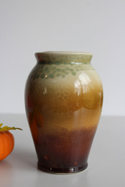 Green & Brown Glazed Vase - Kernow Furniture