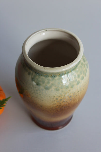 Green & Brown Glazed Vase - Kernow Furniture