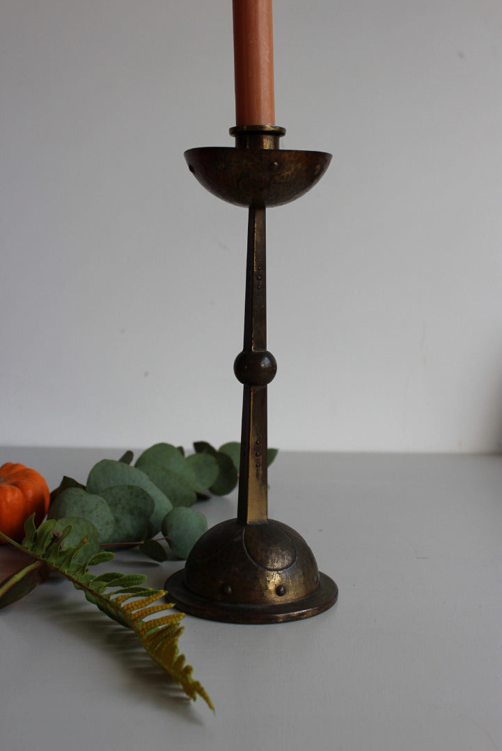 WMF Arts & Crafts Brass Candlestick - Kernow Furniture