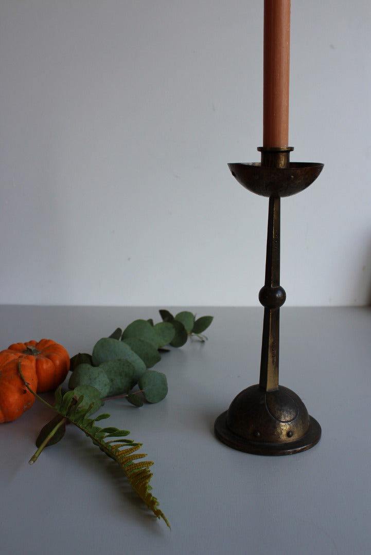 WMF Arts & Crafts Brass Candlestick - Kernow Furniture