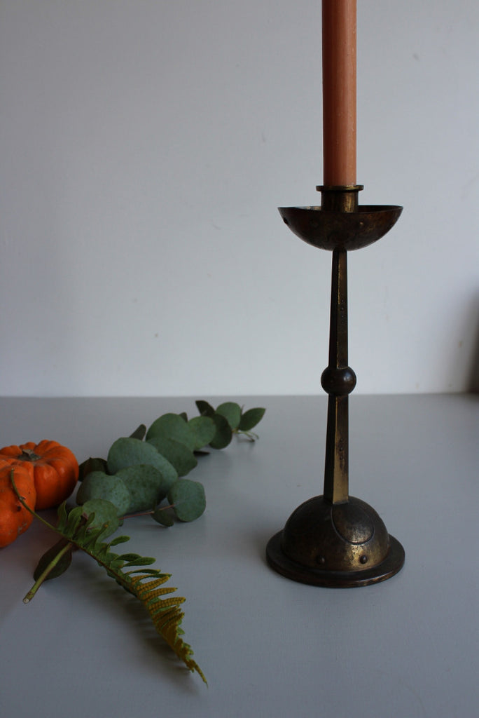 WMF Arts & Crafts Brass Candlestick - Kernow Furniture