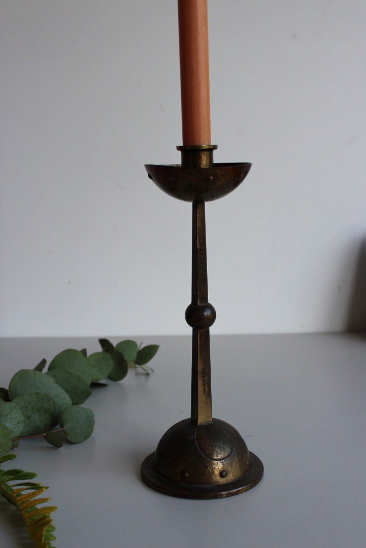 WMF Arts & Crafts Brass Candlestick - Kernow Furniture