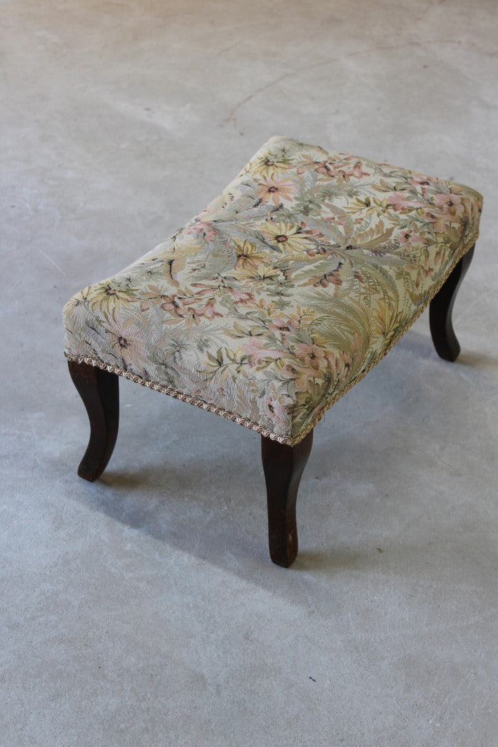 Vintage Upholstered Footstool - Kernow Furniture