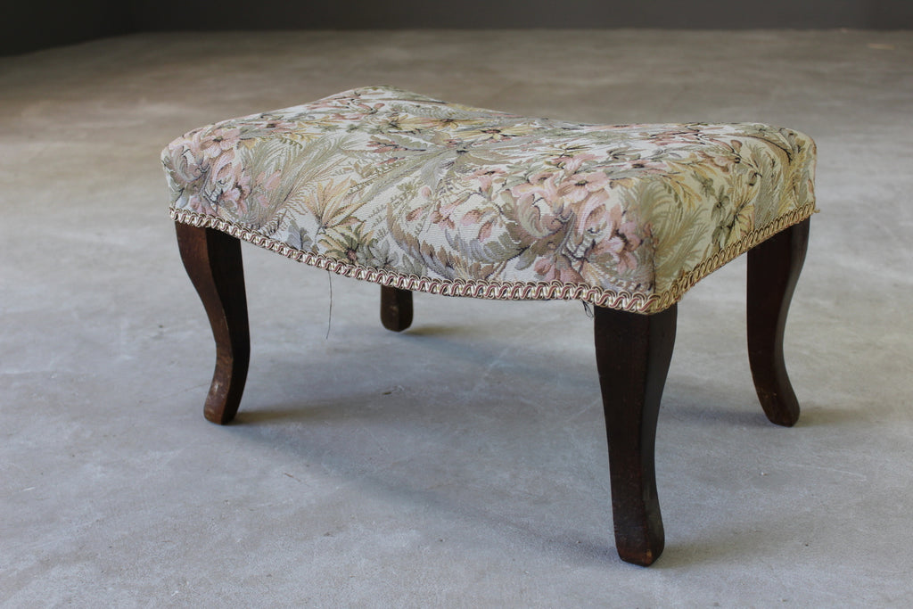 Vintage Upholstered Footstool - Kernow Furniture