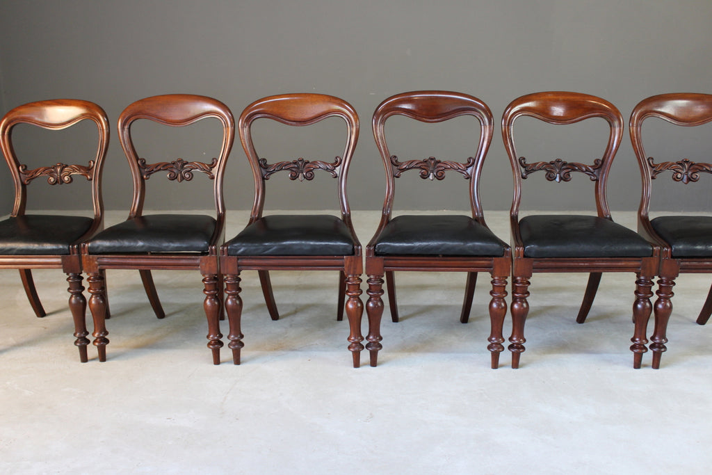 Set 6 Mahogany Dining Chairs - Kernow Furniture
