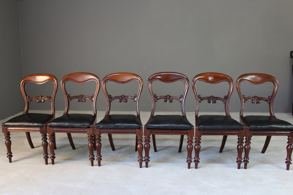 Set 6 Mahogany Dining Chairs - Kernow Furniture