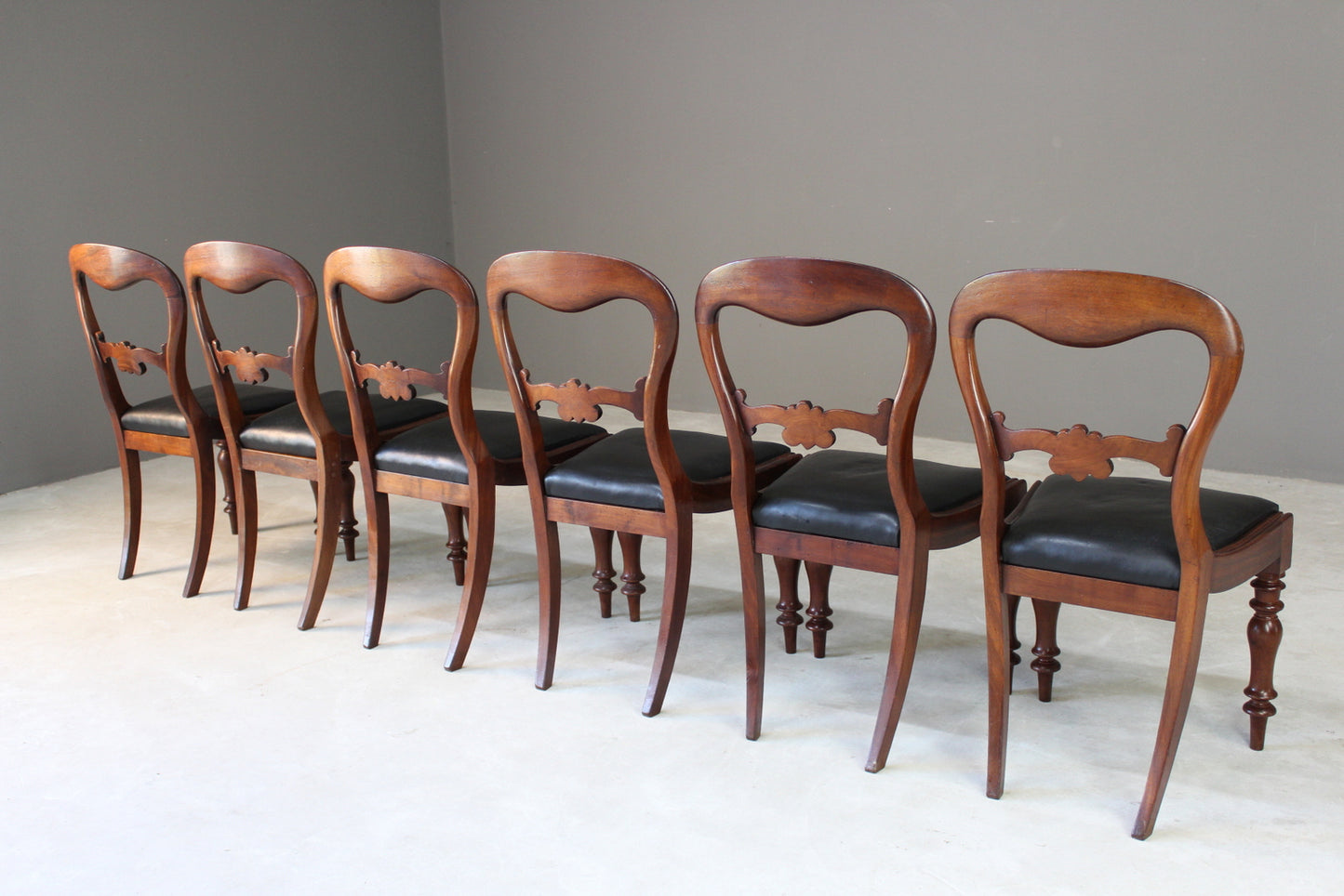 Set 6 Mahogany Dining Chairs - Kernow Furniture