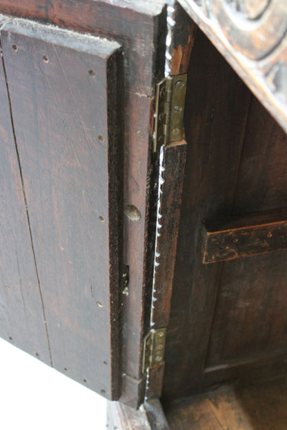 Antique Carved Oak Bureau - Kernow Furniture