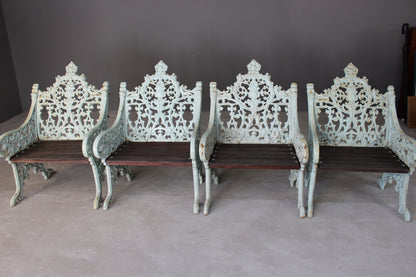 Set Four Cast Iron Garden Chairs - Kernow Furniture