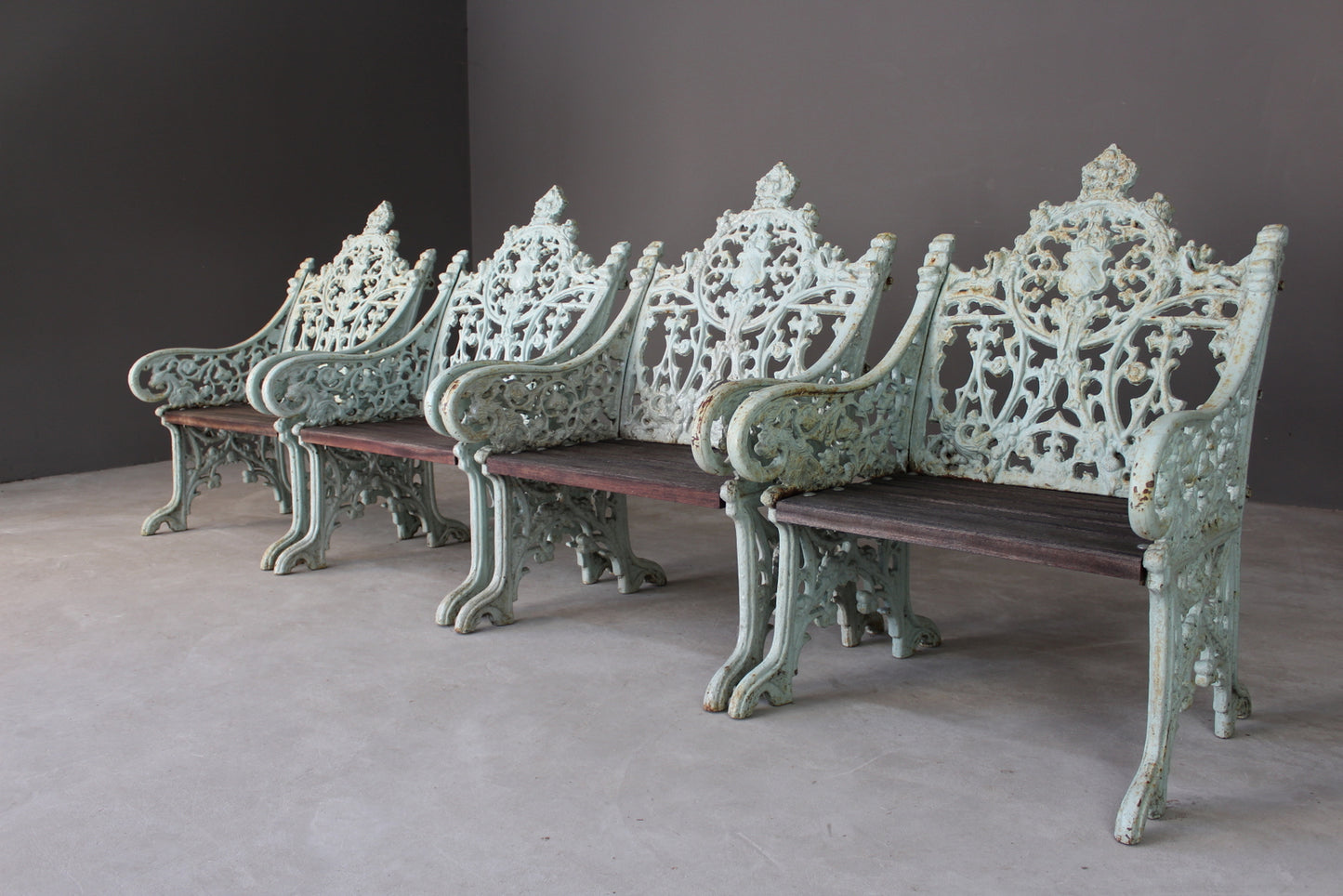 Set Four Cast Iron Garden Chairs - Kernow Furniture