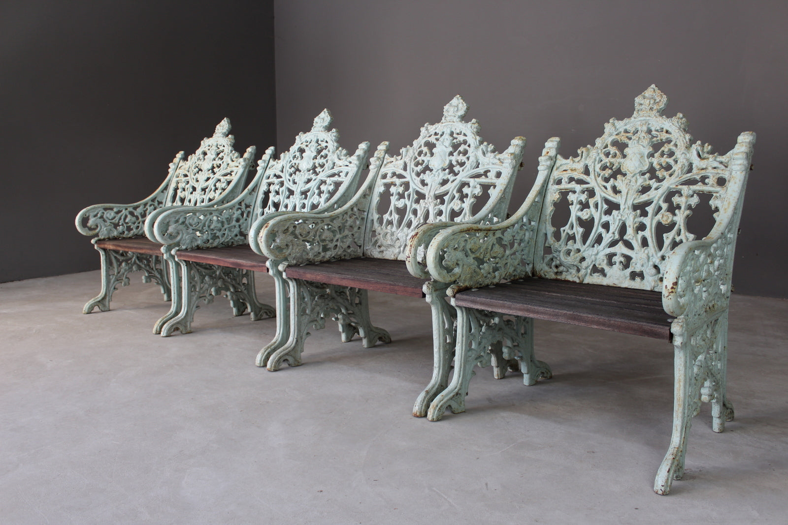 Set Four Cast Iron Garden Chairs - Kernow Furniture