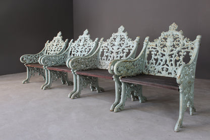 Set Four Cast Iron Garden Chairs - Kernow Furniture