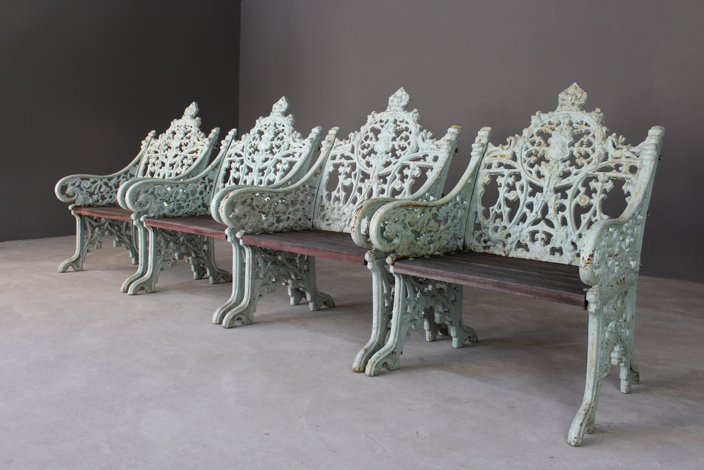 Set Four Cast Iron Garden Chairs - Kernow Furniture