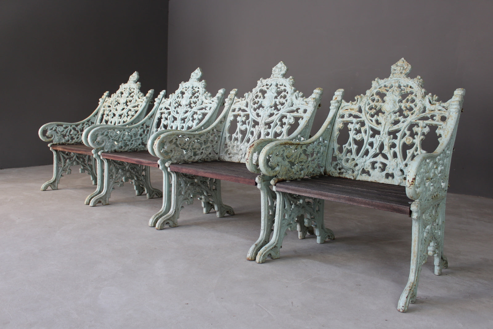 Set Four Cast Iron Garden Chairs - Kernow Furniture