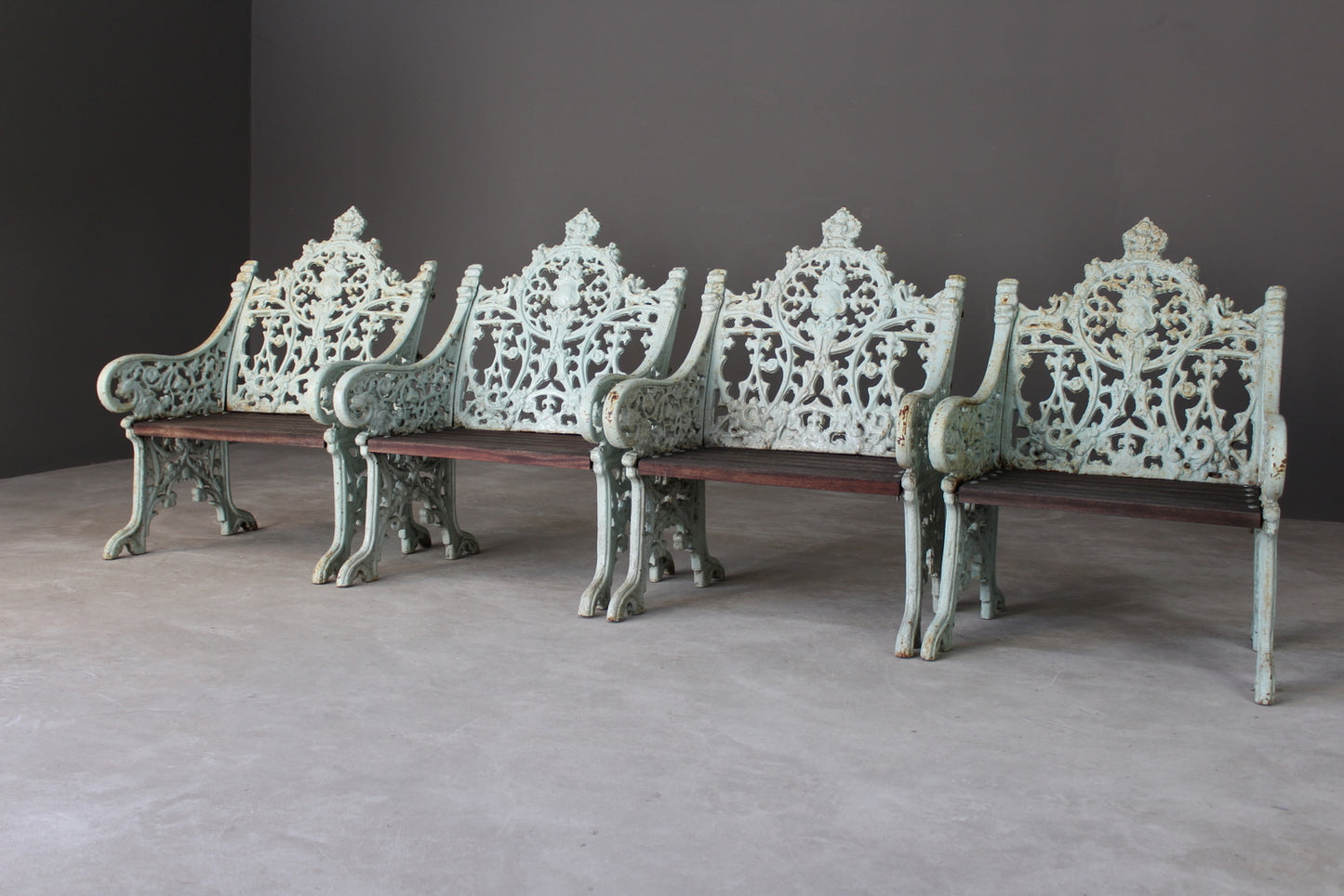 Set Four Cast Iron Garden Chairs - Kernow Furniture