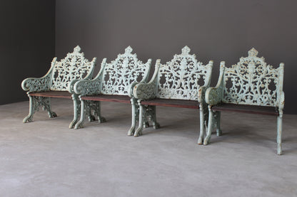 Set Four Cast Iron Garden Chairs - Kernow Furniture