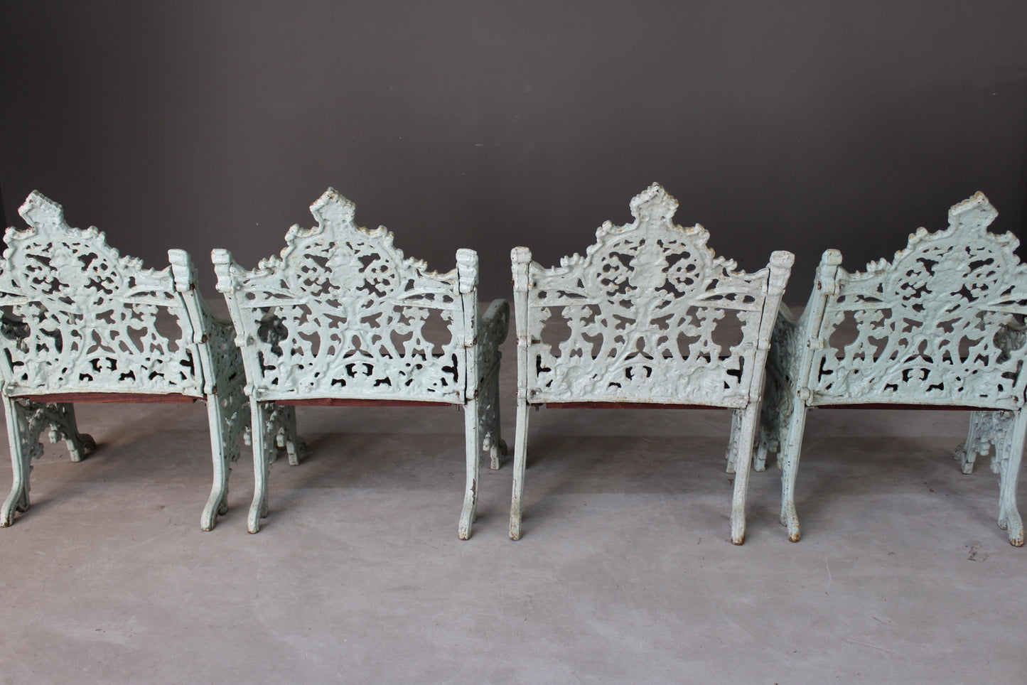 Set Four Cast Iron Garden Chairs - Kernow Furniture