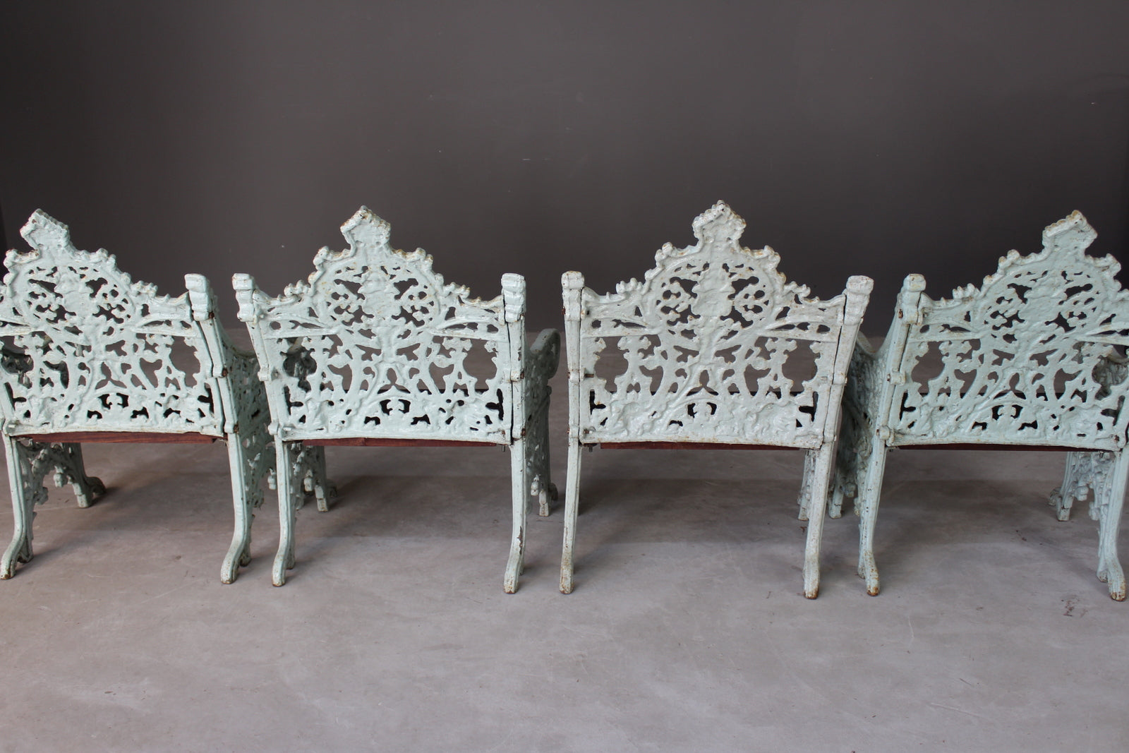 Set Four Cast Iron Garden Chairs - Kernow Furniture