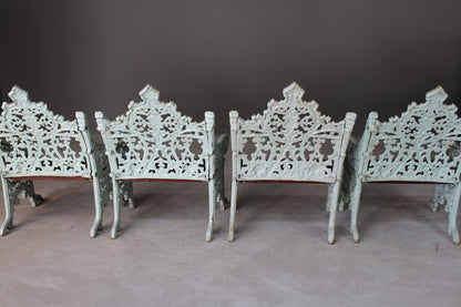 Set Four Cast Iron Garden Chairs - Kernow Furniture
