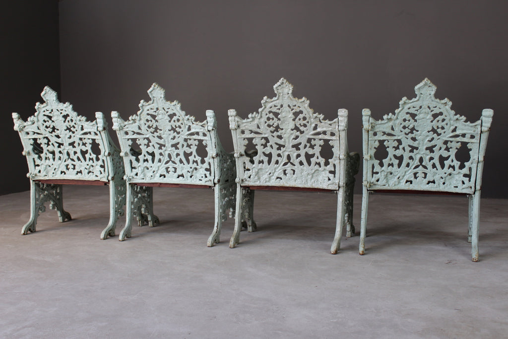 Set Four Cast Iron Garden Chairs - Kernow Furniture