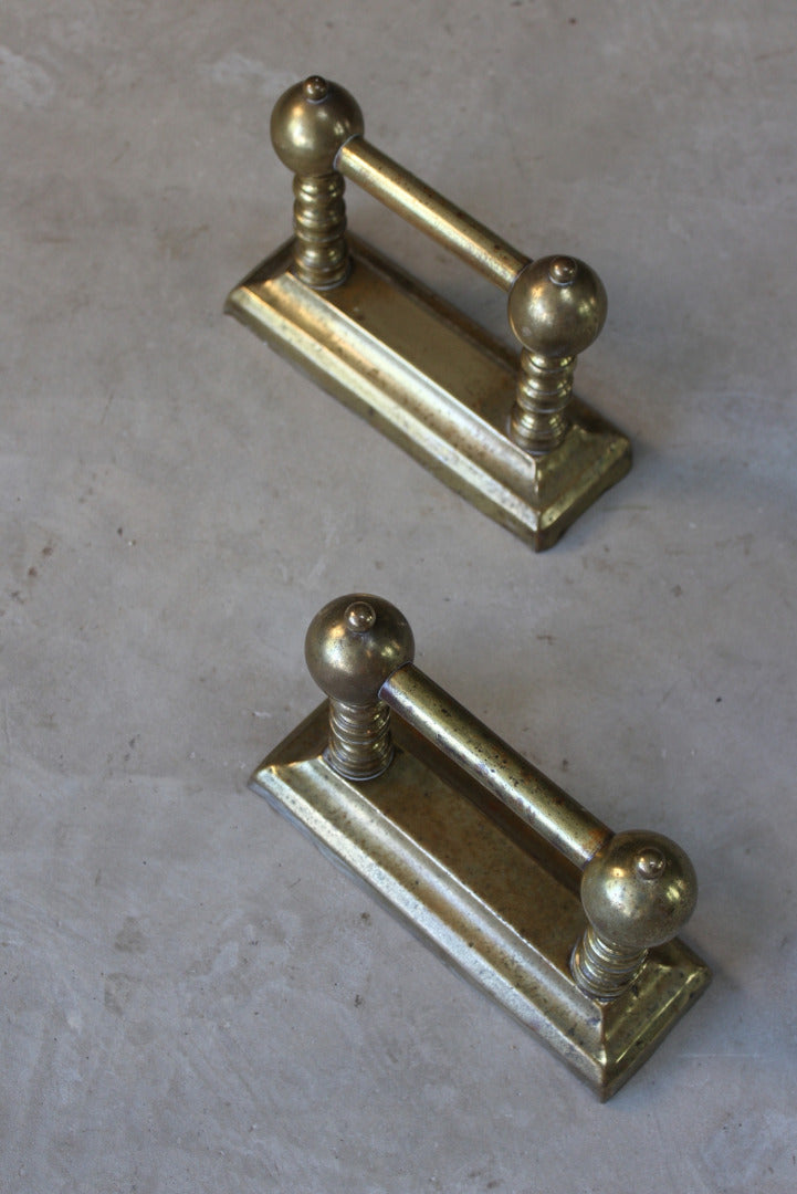 Pair Brass Poker Rests - Kernow Furniture