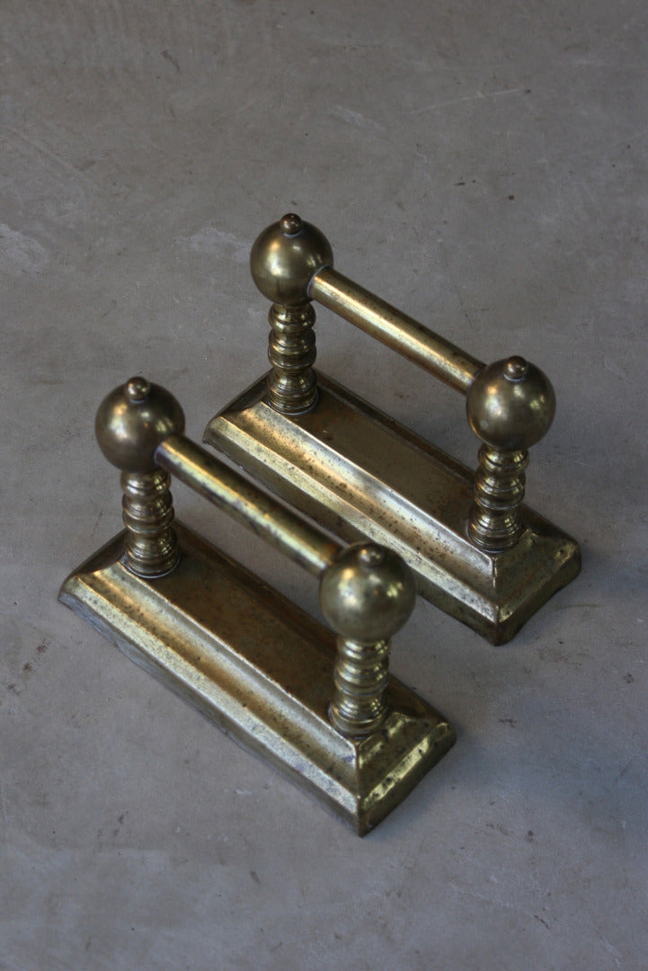 Pair Brass Poker Rests - Kernow Furniture