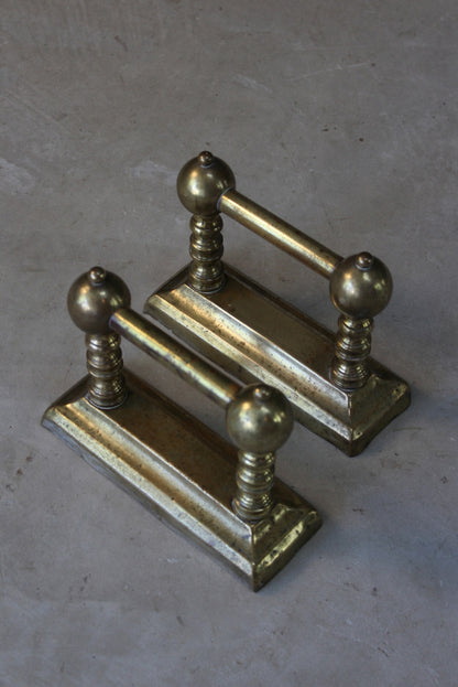 Pair Brass Poker Rests - Kernow Furniture