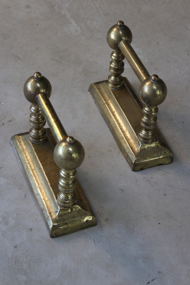 Pair Brass Poker Rests - Kernow Furniture