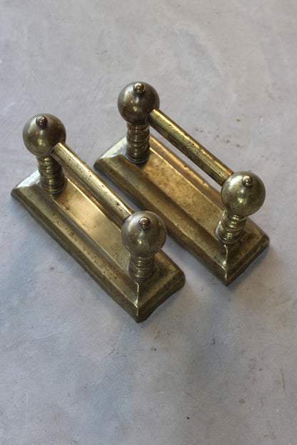 Pair Brass Poker Rests - Kernow Furniture