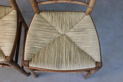 Pair Simulated Bamboo Occasional Chairs - Kernow Furniture