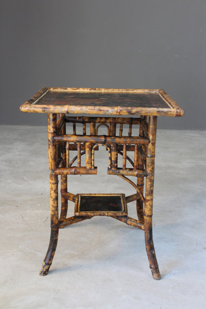 Antique Oriental Style Bamboo Side Table - Kernow Furniture