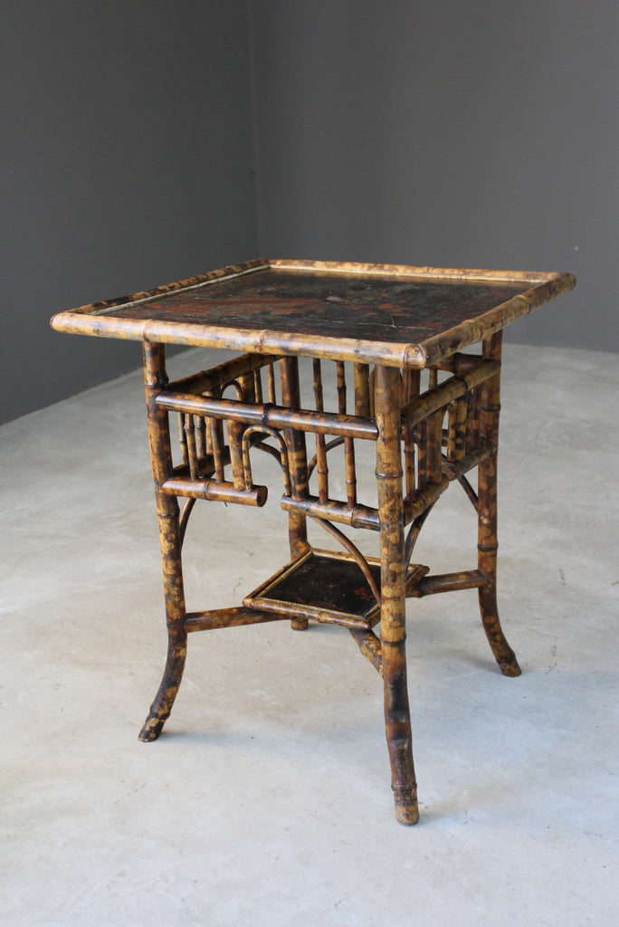 Antique Oriental Style Bamboo Side Table - Kernow Furniture