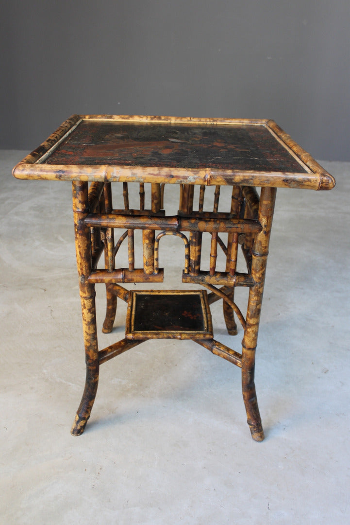 Antique Oriental Style Bamboo Side Table - Kernow Furniture