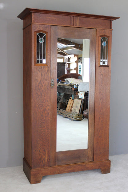 Oak Arts & Crafts Wardrobe Hall Robe - Kernow Furniture