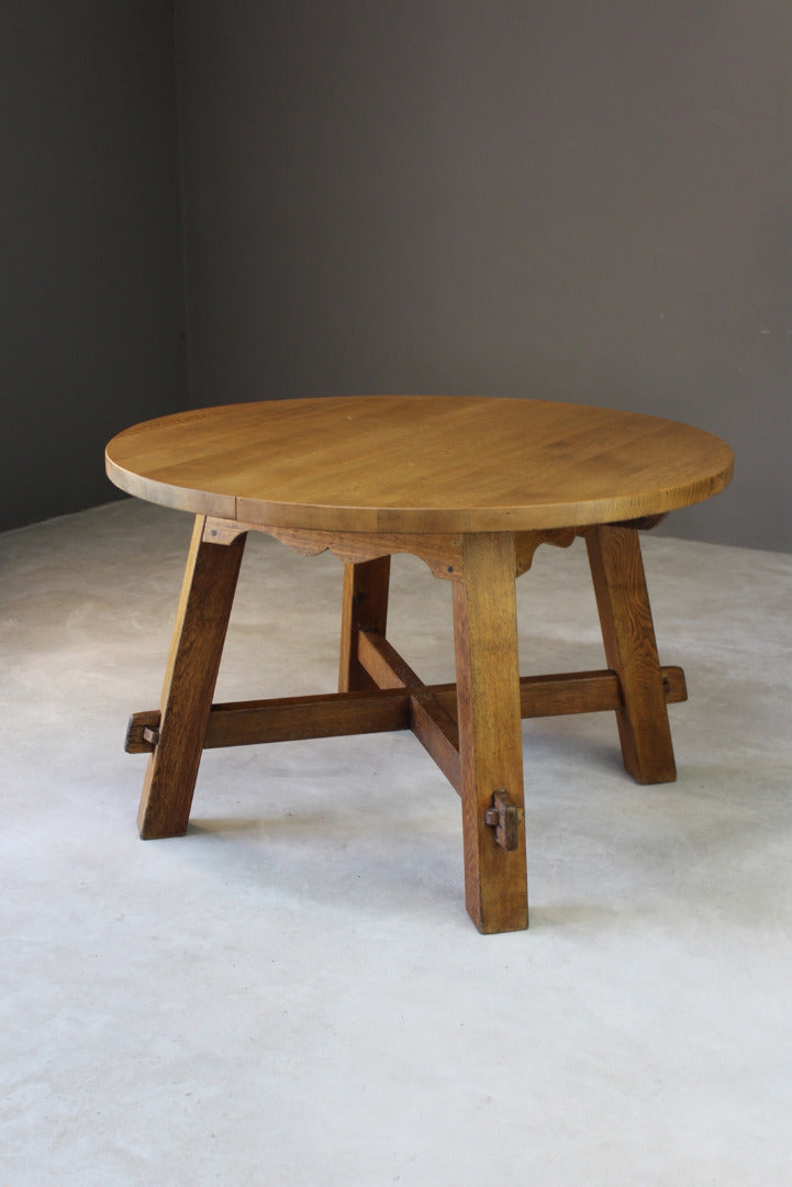 Arts & Crafts Style Solid Oak Table - Kernow Furniture