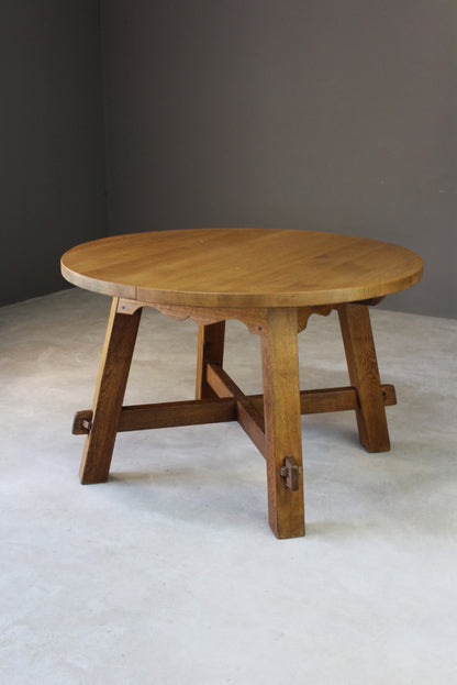 Arts & Crafts Style Solid Oak Table - Kernow Furniture