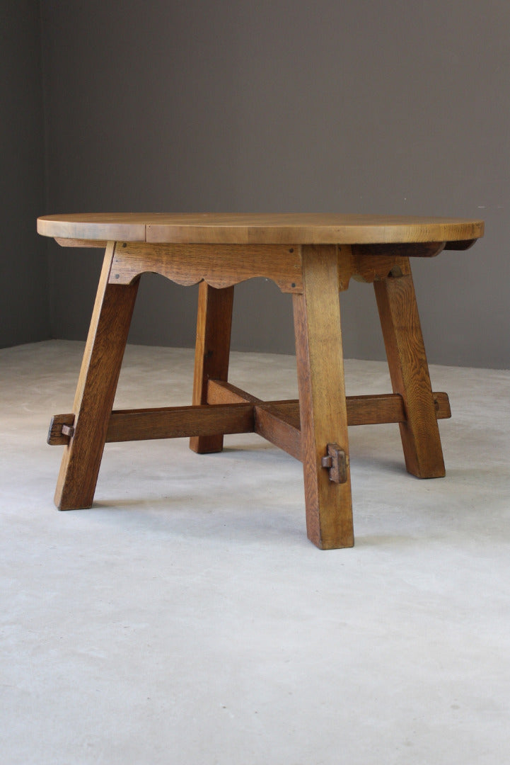 Arts & Crafts Style Solid Oak Table - Kernow Furniture