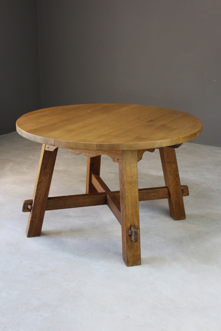 Arts & Crafts Style Solid Oak Table - Kernow Furniture