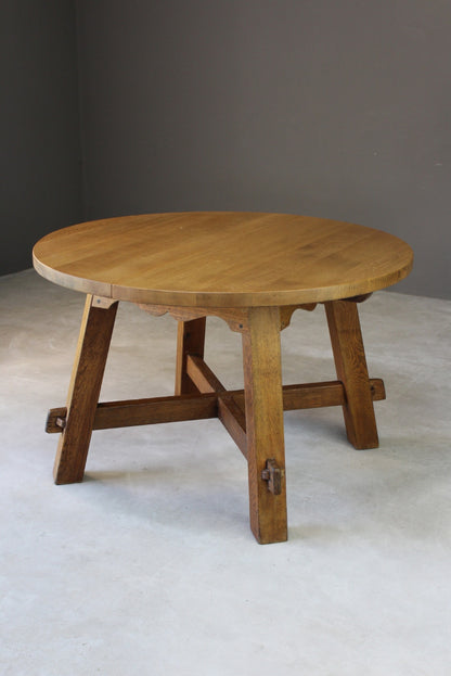 Arts & Crafts Style Solid Oak Table - Kernow Furniture