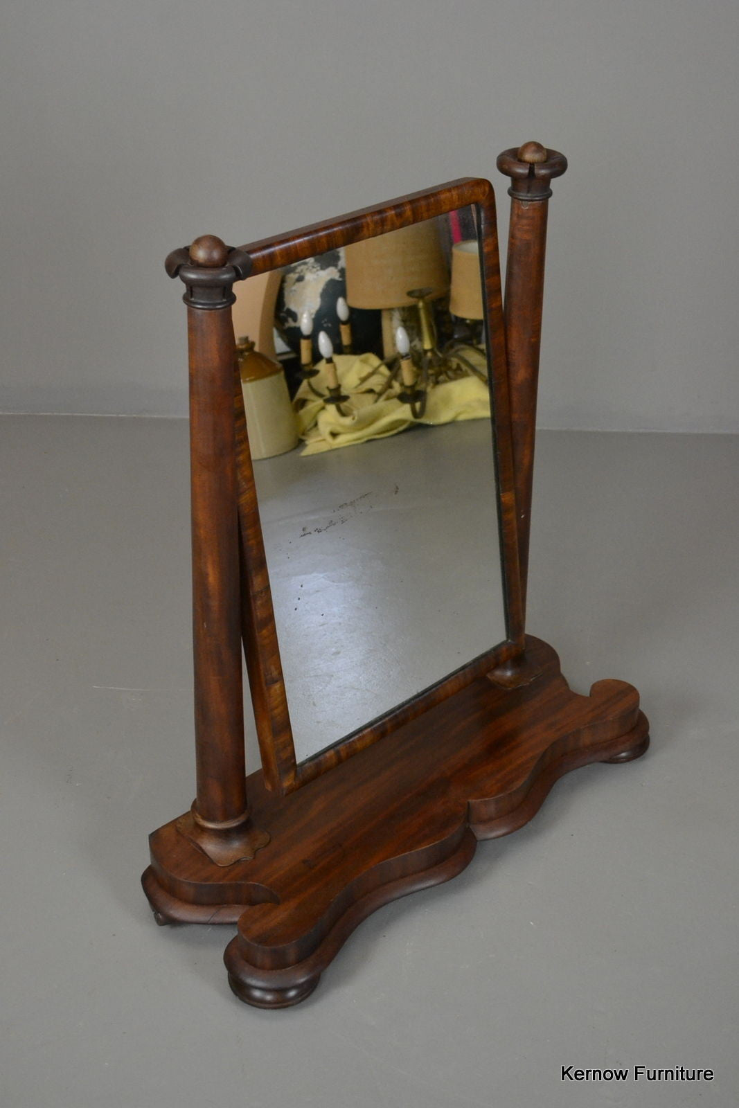 Antique Victorian Mahogany Large Dressing Toilet Swing Mirror - Kernow Furniture