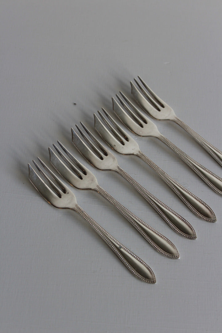 6 Vintage EPNS Cake Forks - Kernow Furniture