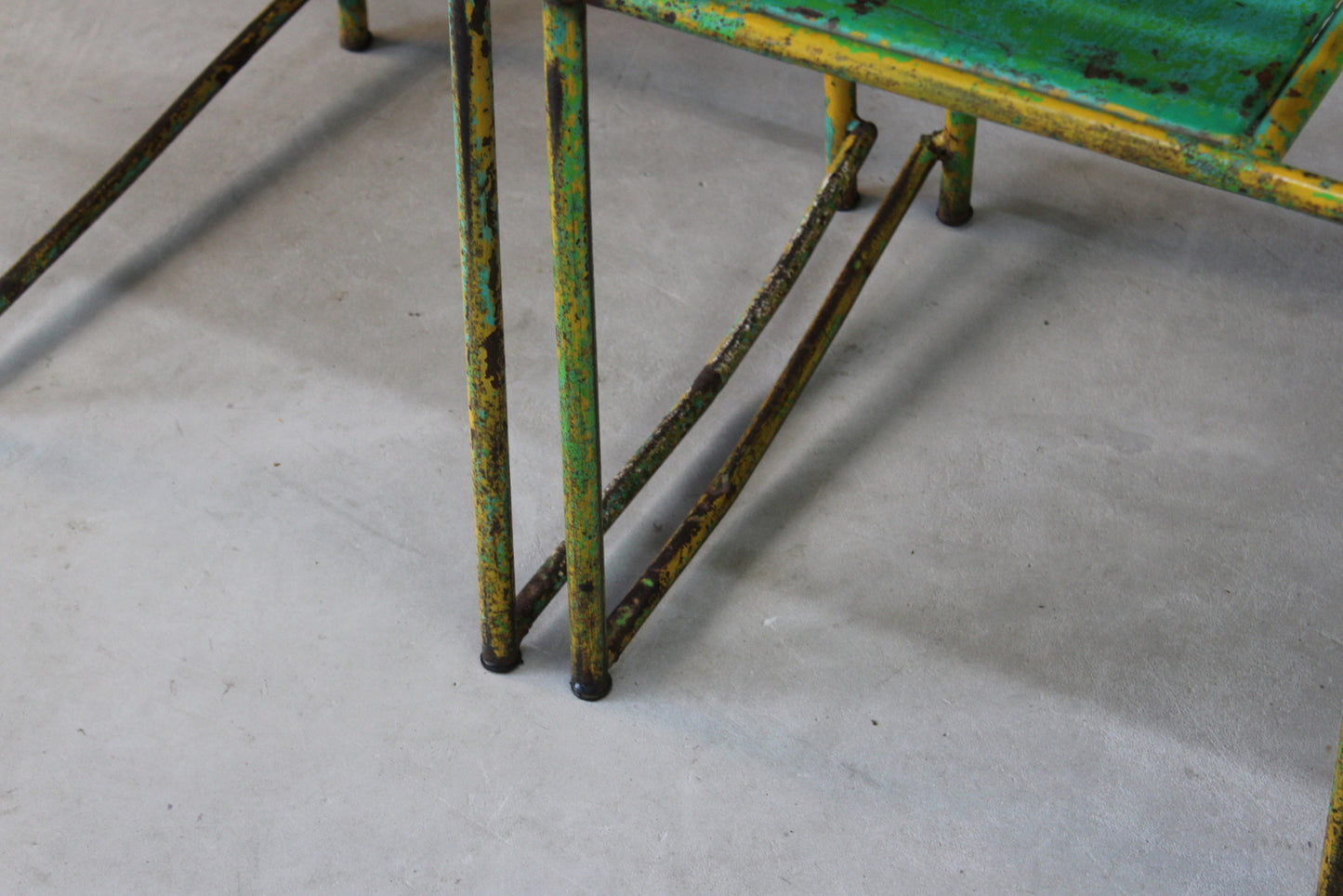 Pair Vintage Metal Stacking Chairs - Kernow Furniture