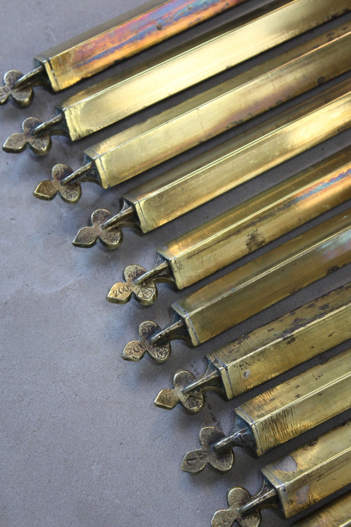 10 Antique Brass Stair Rods - Kernow Furniture