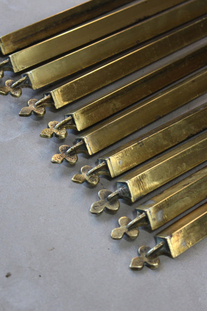 10 Antique Brass Stair Rods - Kernow Furniture